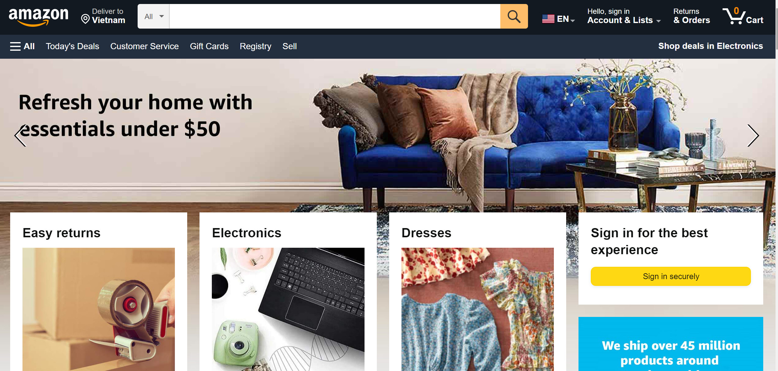 Amazon - Western ecommerce site in Singapore