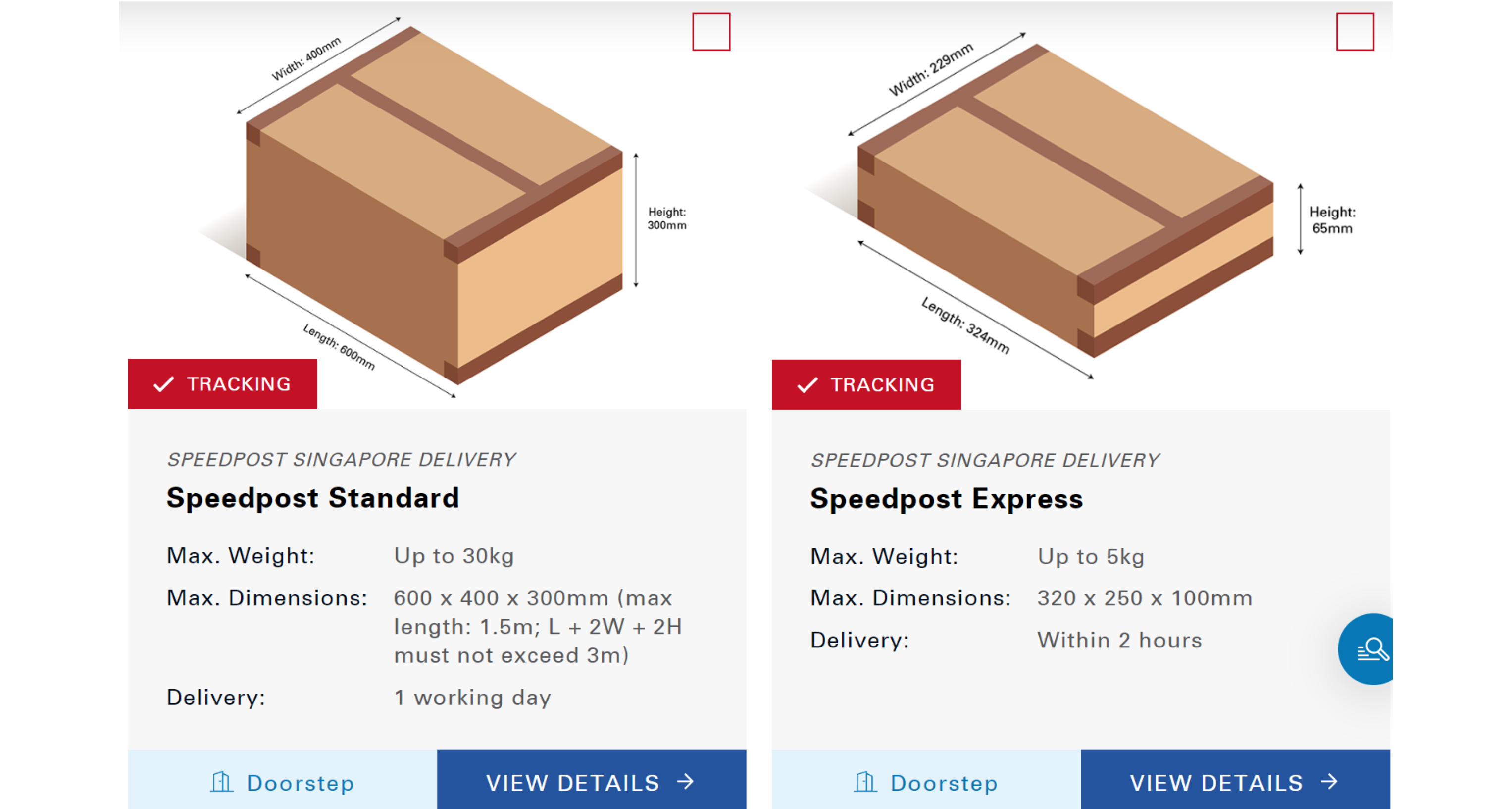 SingPost speedpost service's delivery time