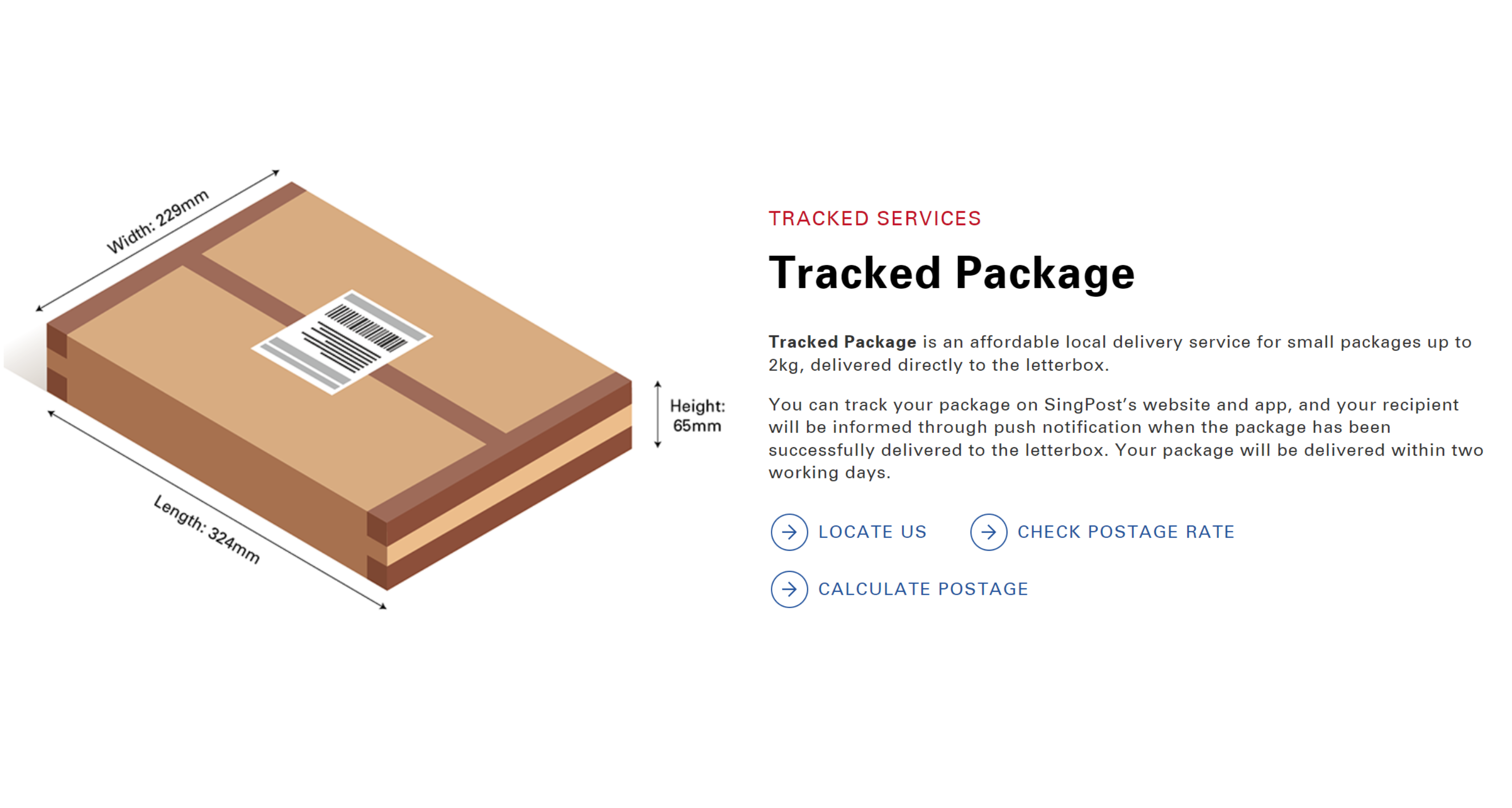 tracked package - SingPost delivery time
