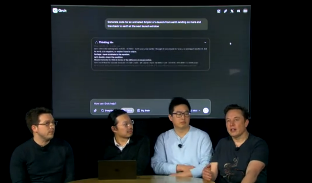 Elon Mush va xAi livestream ra mat Grok3