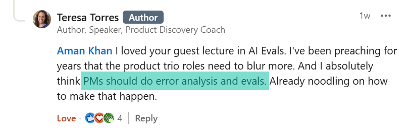 Teresa Torres Quote on AI Evals
