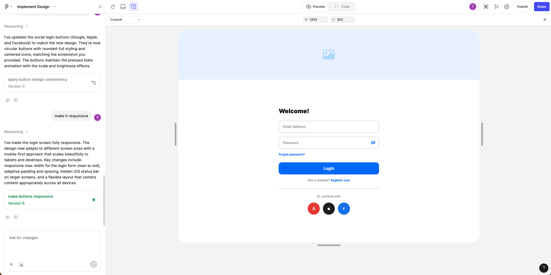 Responsive adjustments