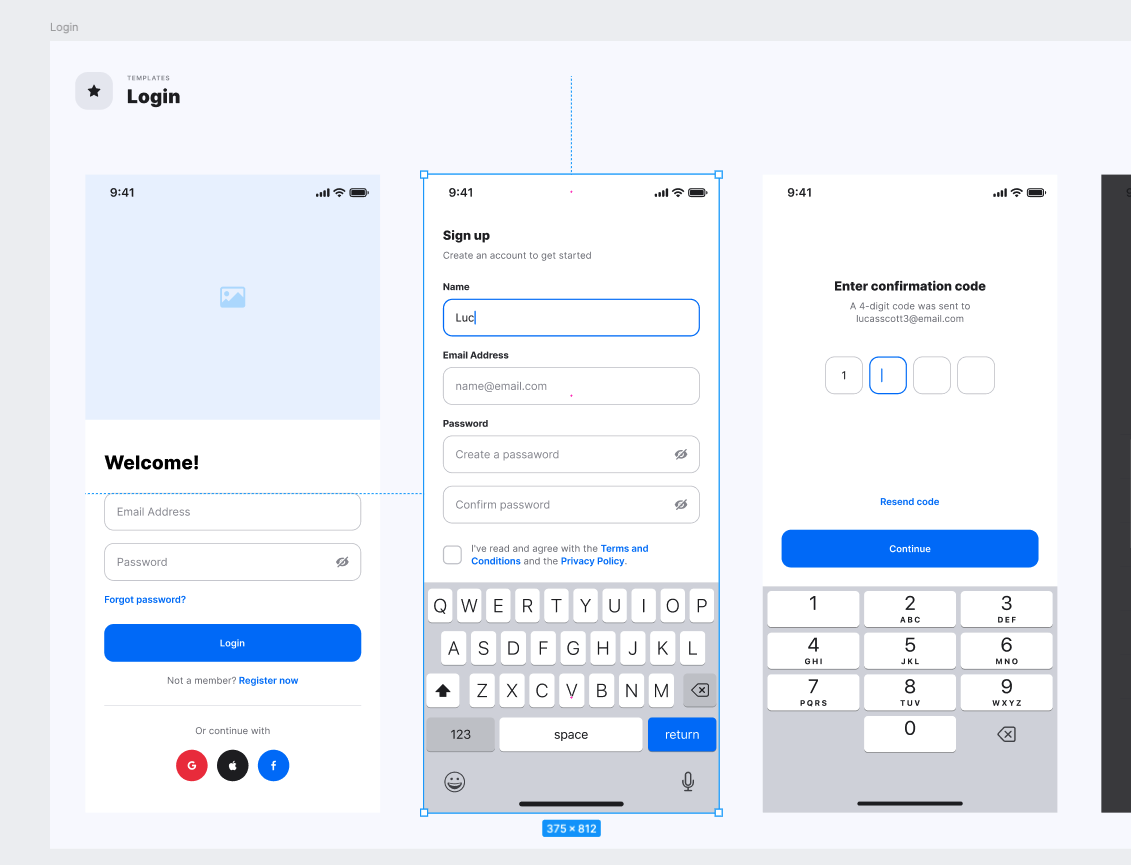Figma mobile design