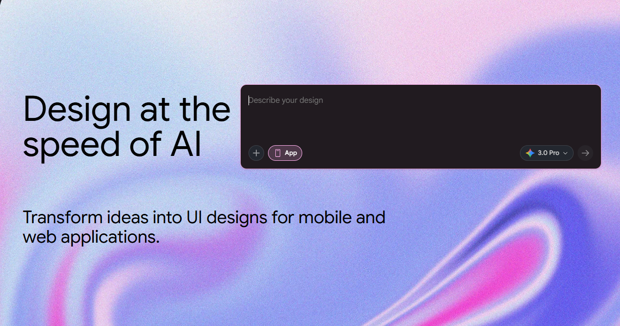 Google Stitch generate UI design